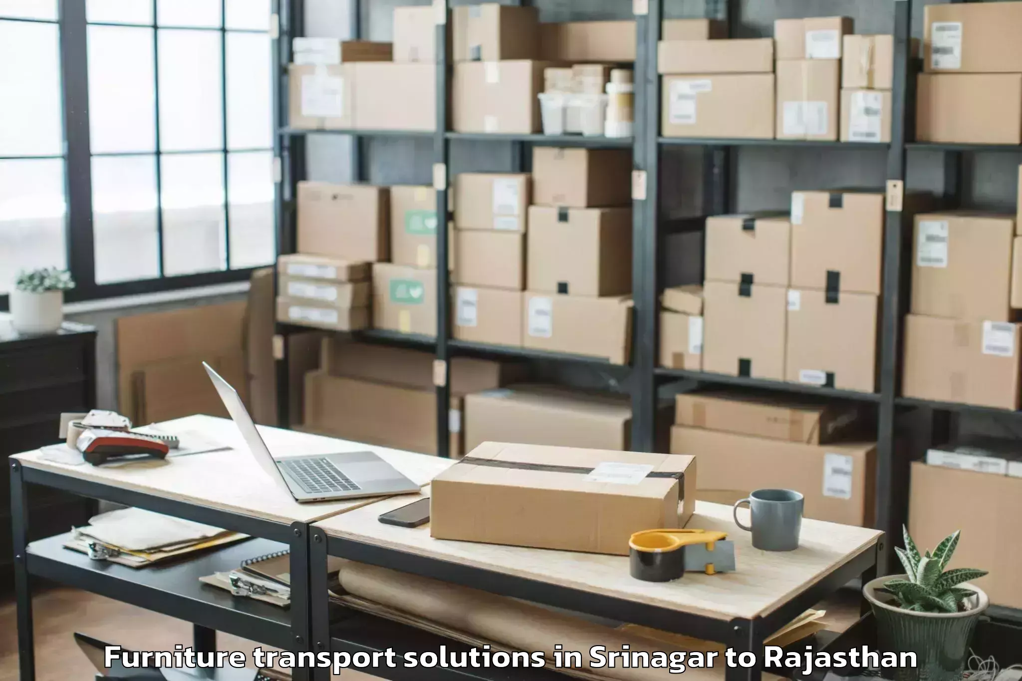 Leading Srinagar to Bhilwara Furniture Transport Solutions Provider